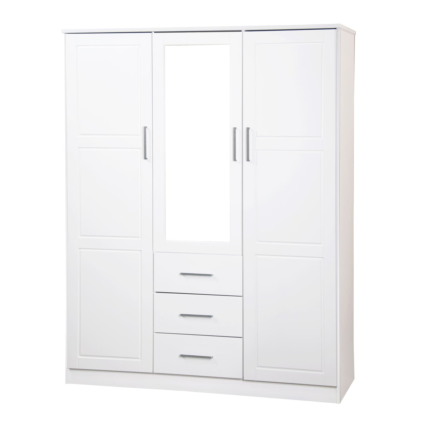 Armoire penderie Cosmo 3 portes 100 % bois massif de Palace Imports avec portes en bois massif ou en miroir