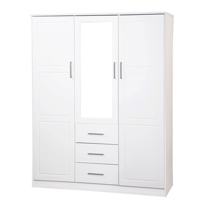 Armoire penderie Cosmo 3 portes 100 % bois massif de Palace Imports avec portes en bois massif ou en miroir