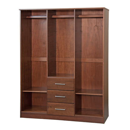 Armoire penderie Cosmo 3 portes 100 % bois massif de Palace Imports avec portes en bois massif ou en miroir