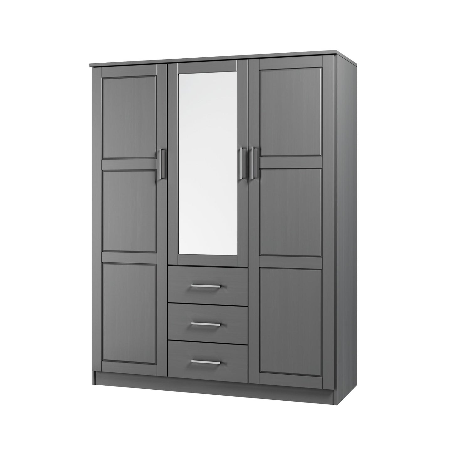 Armoire penderie Cosmo 3 portes 100 % bois massif de Palace Imports avec portes en bois massif ou en miroir