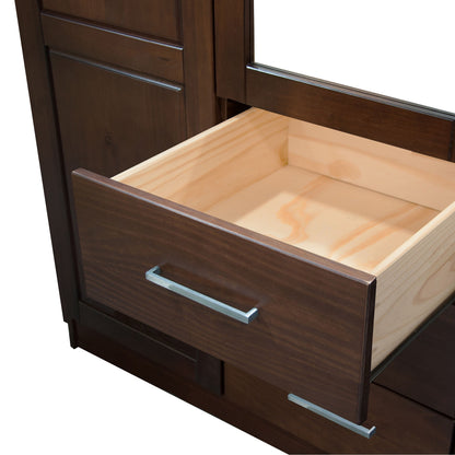 Armoire penderie Cosmo 3 portes 100 % bois massif de Palace Imports avec portes en bois massif ou en miroir