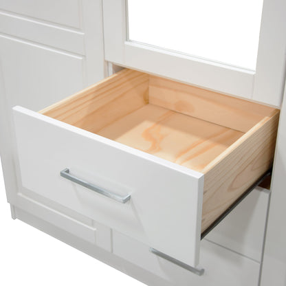 Armoire penderie Cosmo 3 portes 100 % bois massif de Palace Imports avec portes en bois massif ou en miroir