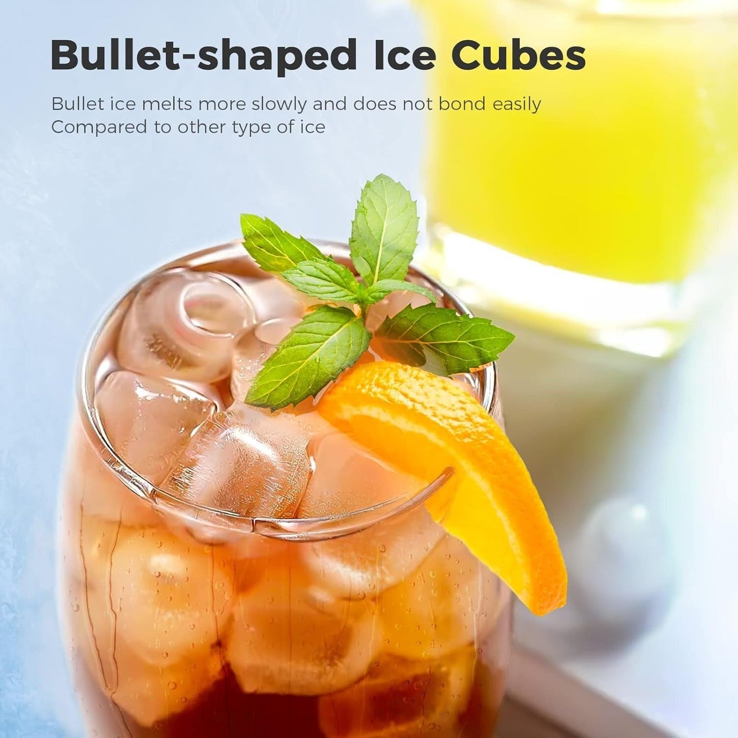 Machine à glaçons portable de comptoir avec autonettoyage, 9 glaçons en 6 minutes, livrée avec panier à glaçons et pelle à glace