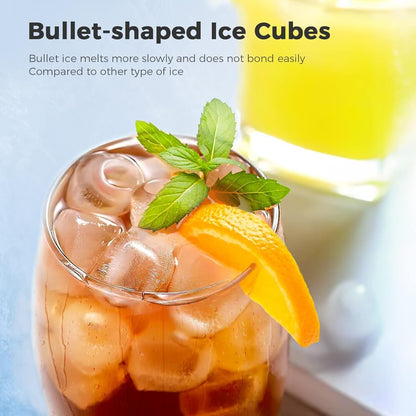 Machine à glaçons portable de comptoir avec autonettoyage, 9 glaçons en 6 minutes, livrée avec panier à glaçons et pelle à glace