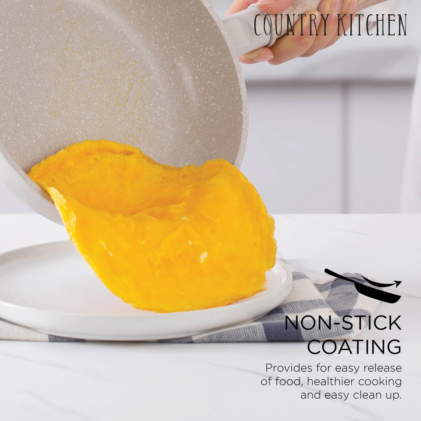 Batterie de cuisine Country Kitchen RV - 13 casseroles et poêles en aluminium avec poignée amovible, allant au four