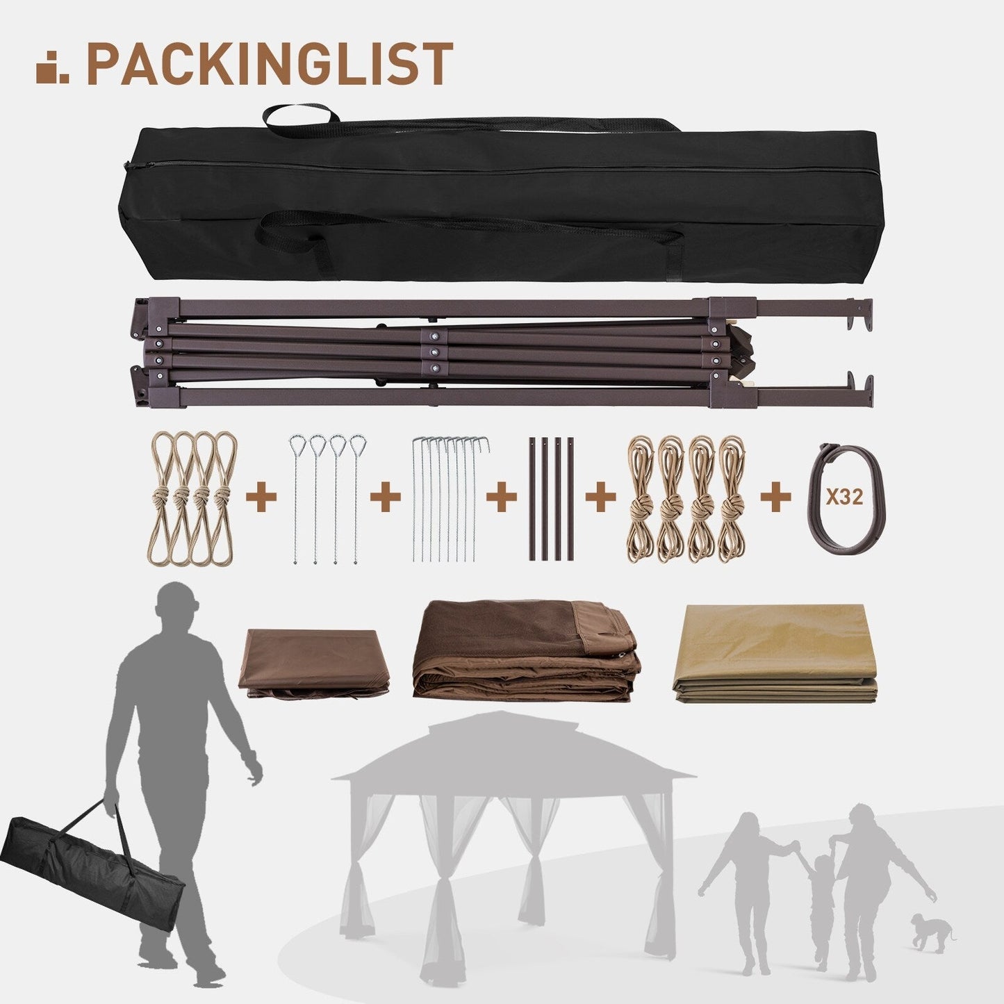 Gazebo escamotable en acier Cozywor de 11 pi x 11 pi avec moustiquaire