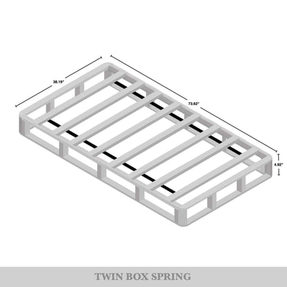 Sommier à ressorts en bois massif CraftPorch de 12,7 cm avec lattes en bois et revêtement en lin gris chaud