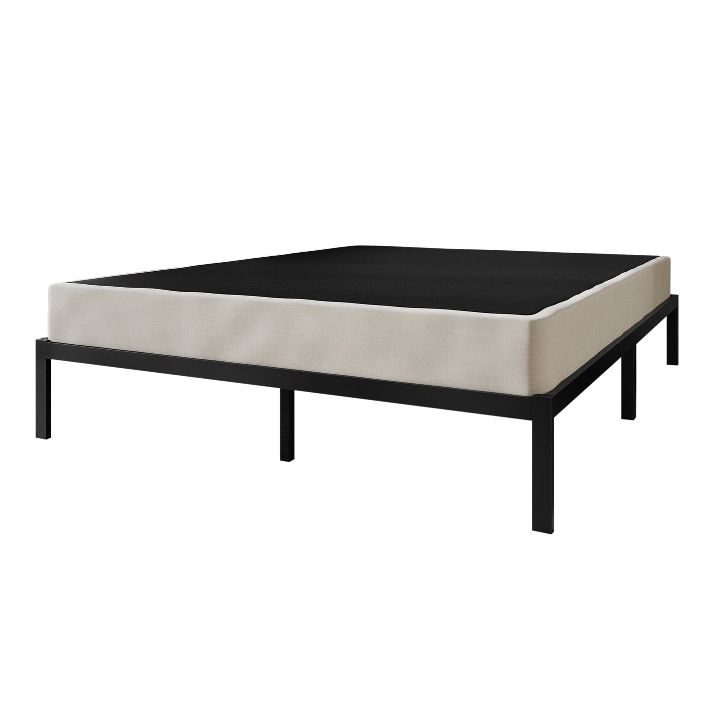 Sommier à ressorts en bois massif CraftPorch de 12,7 cm avec lattes en bois et revêtement en lin gris chaud