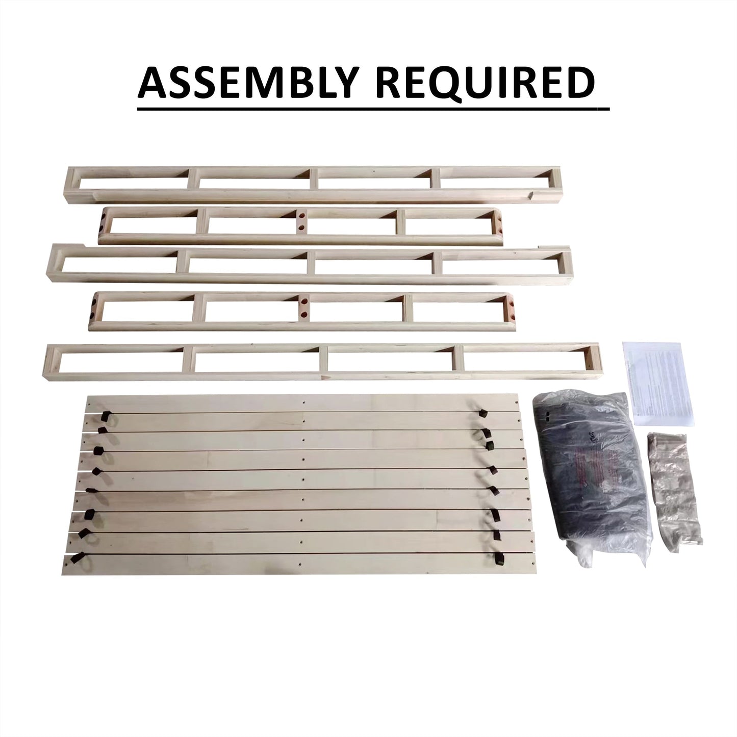 Sommier à ressorts en bois massif CraftPorch de 12,7 cm avec lattes en bois et revêtement en lin gris chaud