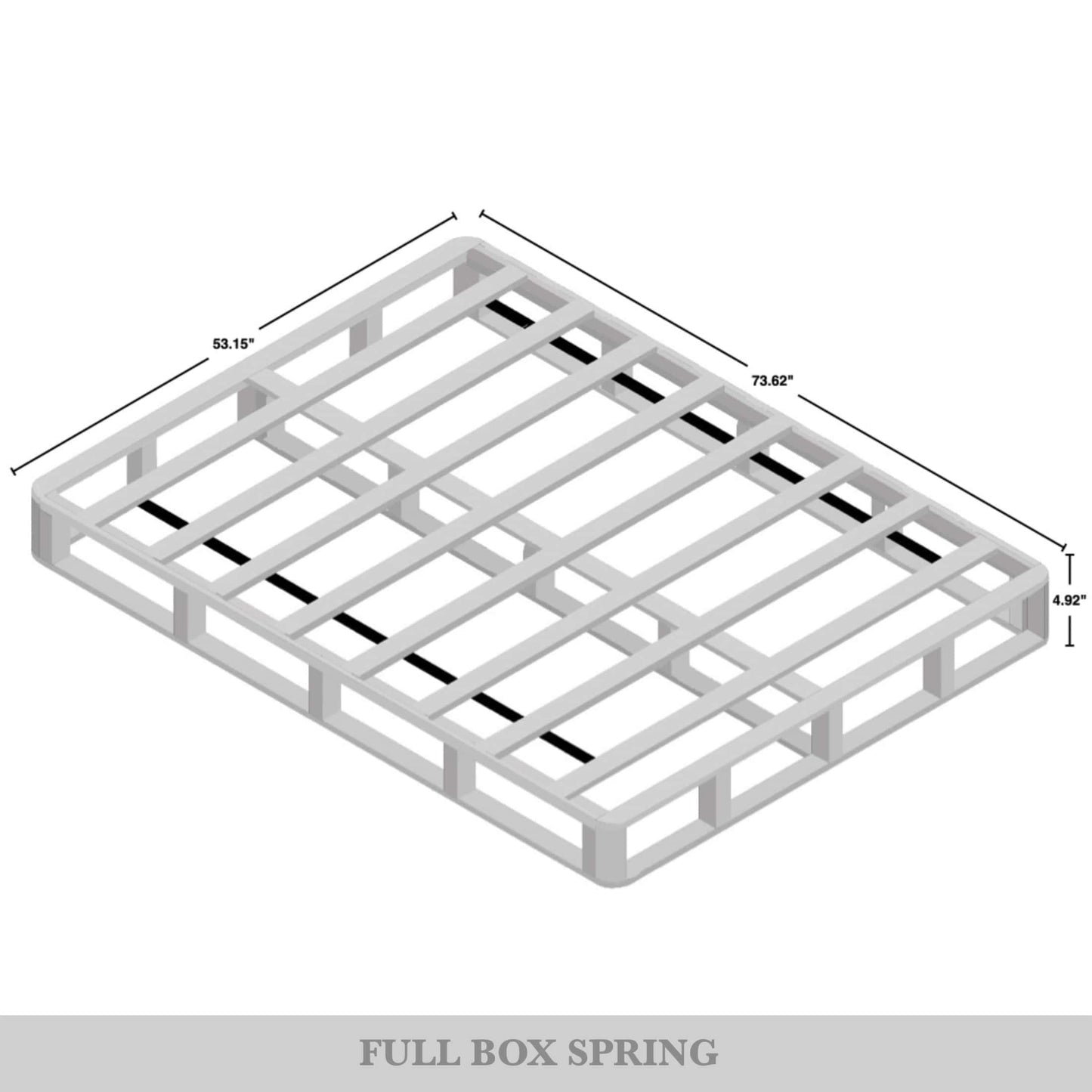 Sommier à ressorts en bois massif CraftPorch de 12,7 cm avec lattes en bois et revêtement en lin gris chaud