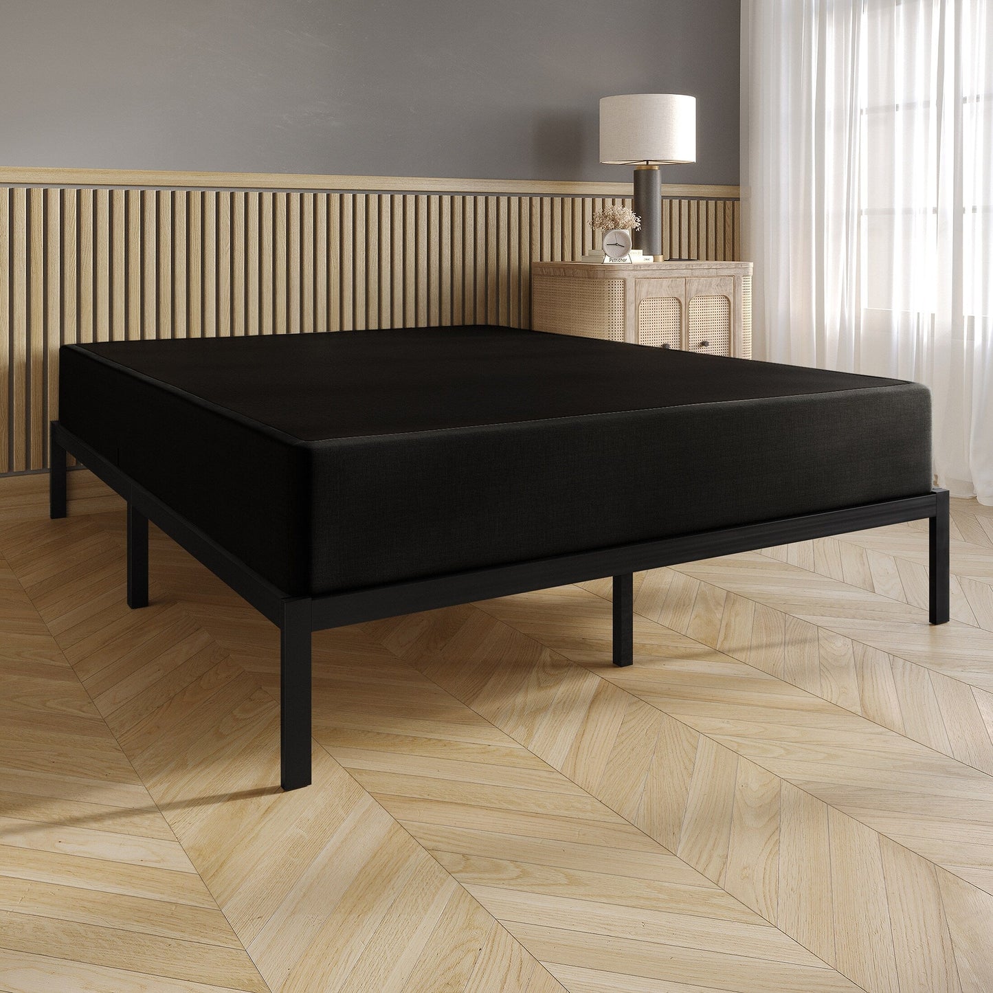 Sommier tapissier en métal et lin rembourré CraftPoch