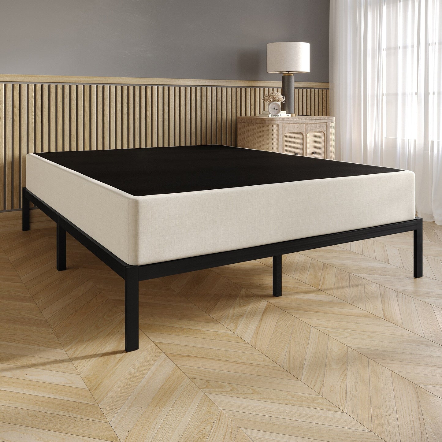 Sommier tapissier en métal et lin rembourré CraftPoch