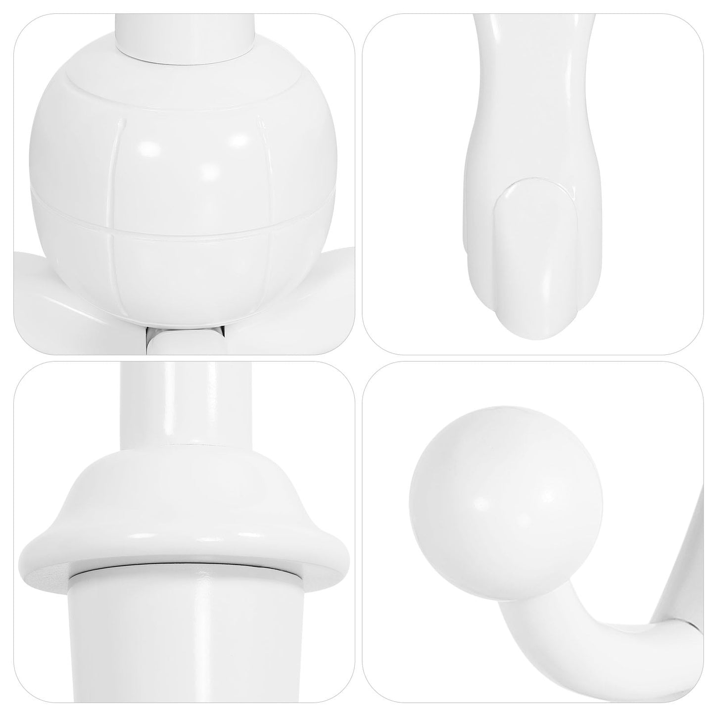 Porte-manteau autoportant en bois d'hévéa avec 8 crochets - 24,5 l x 70,87 h