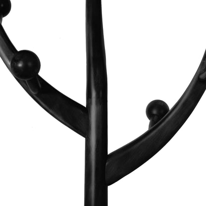 Porte-manteau autoportant en bois d'hévéa avec 8 crochets - 24,5 l x 70,87 h