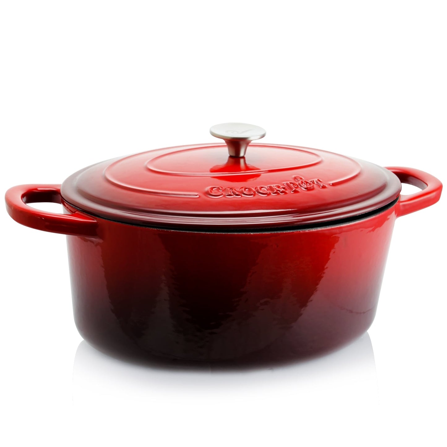 Cocotte hollandaise ovale en fonte émaillée Crock Pot Artisan de 7 litres, couleur rouge écarlate