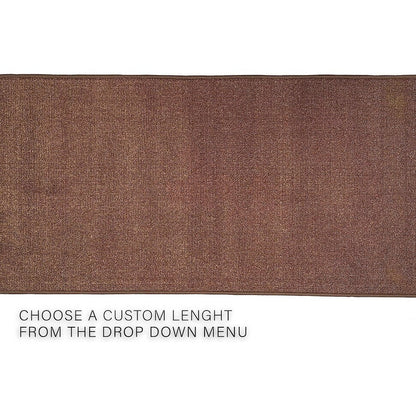 Tapis de couloir sur mesure, uni, beige, marron ou rouge, avec dos en caoutchouc antidérapant - Largeur : 66 cm (26 pouces) x longueur au choix