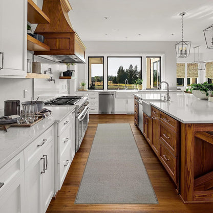 Tapis de couloir sur mesure, uni, beige, marron ou rouge, avec dos en caoutchouc antidérapant - Largeur : 66 cm (26 pouces) x longueur au choix