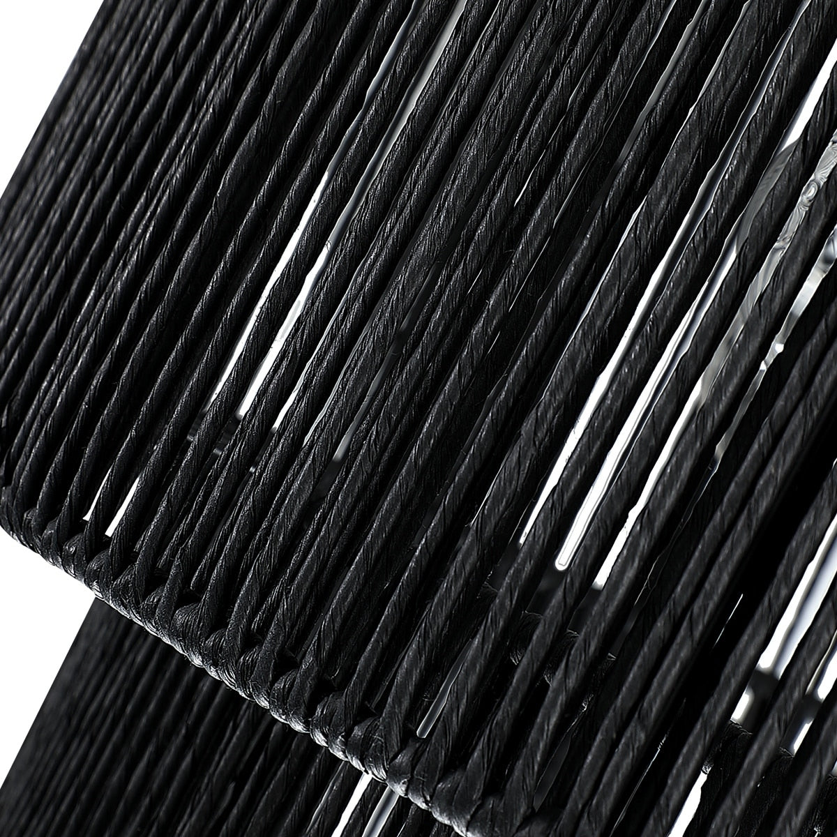 Lustre tambour en rotin noir Cynthia à 4 lumières - 22 po de largeur