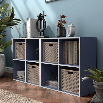DH BASIC Organiseur de rangement empilable personnalisable en bois moderne - Étagères cubiques, armoire à tiroirs, bibliothèque avec portes par Denhour