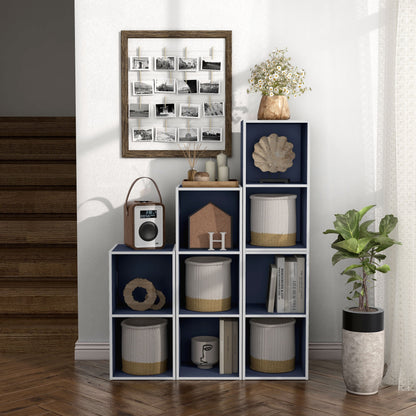 DH BASIC Organiseur de rangement empilable personnalisable en bois moderne - Étagères cubiques, armoire à tiroirs, bibliothèque avec portes par Denhour