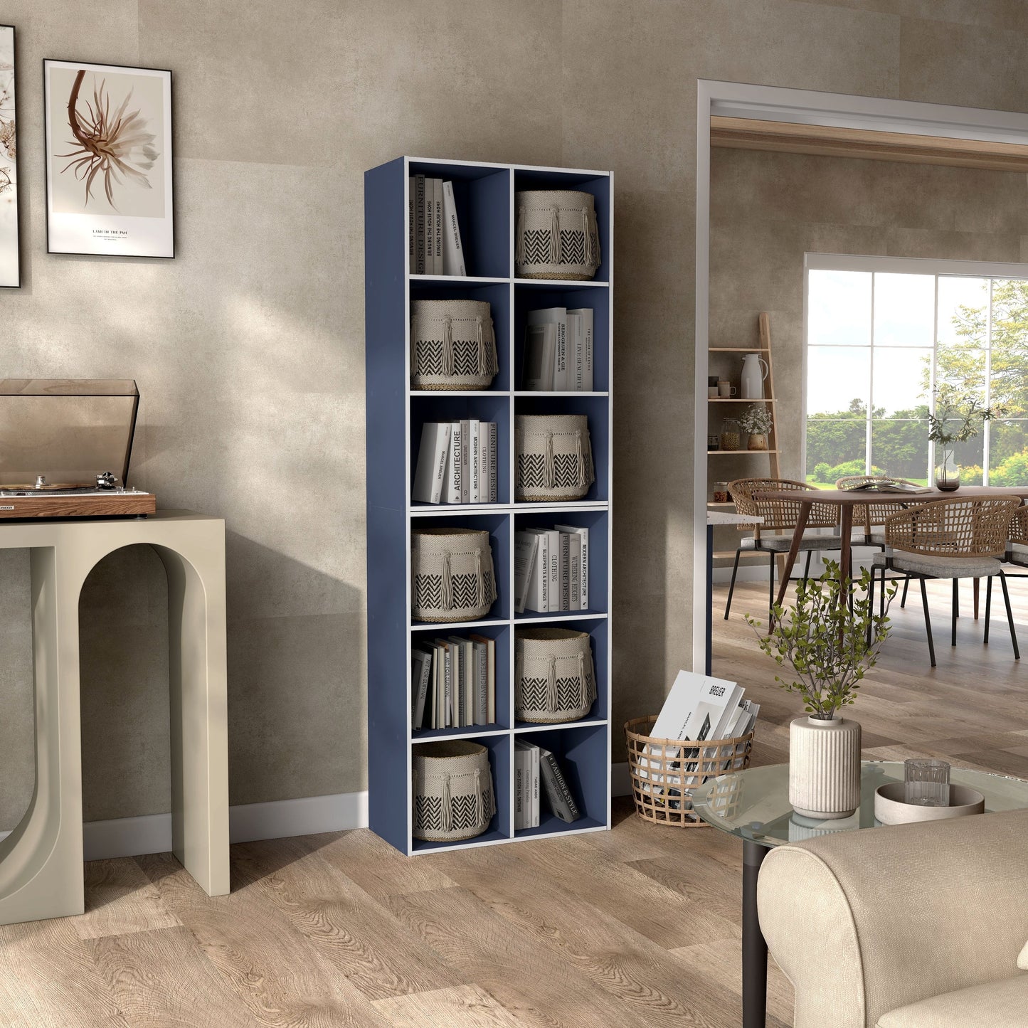 DH BASIC Organiseur de rangement empilable personnalisable en bois moderne - Étagères cubiques, armoire à tiroirs, bibliothèque avec portes par Denhour