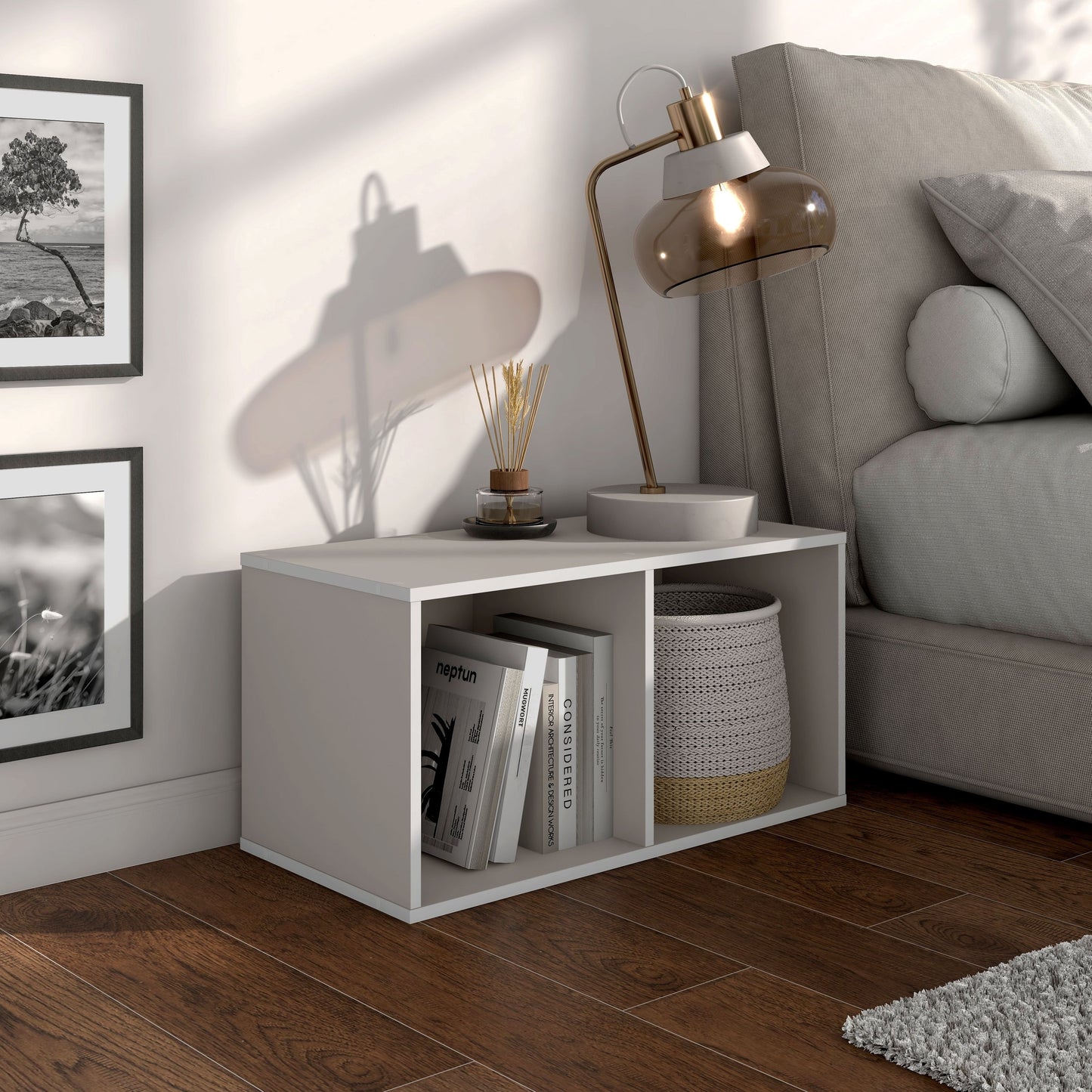 DH BASIC Organiseur de rangement empilable personnalisable en bois moderne - Étagères cubiques, armoire à tiroirs, bibliothèque avec portes par Denhour