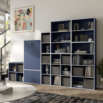 DH BASIC Organiseur de rangement empilable personnalisable en bois moderne - Étagères cubiques, armoire à tiroirs, bibliothèque avec portes par Denhour