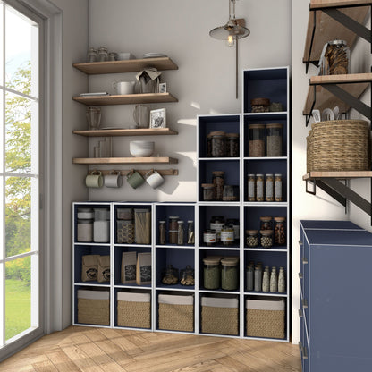 DH BASIC Organiseur de rangement empilable personnalisable en bois moderne - Étagères cubiques, armoire à tiroirs, bibliothèque avec portes par Denhour