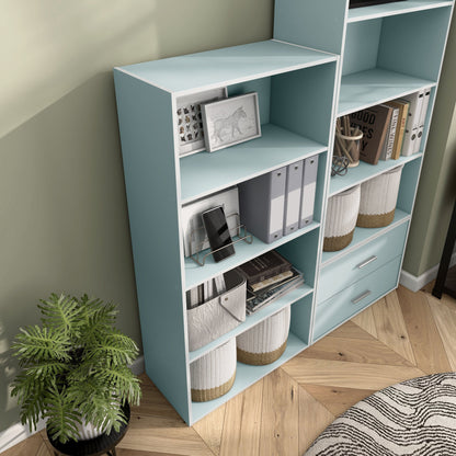 DH BASIC Organiseur de rangement empilable personnalisable en bois moderne - Étagères cubiques, armoire à tiroirs, bibliothèque avec portes par Denhour