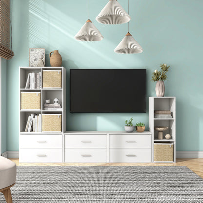 DH BASIC Organiseur de rangement empilable personnalisable en bois moderne - Étagères cubiques, armoire à tiroirs, bibliothèque avec portes par Denhour