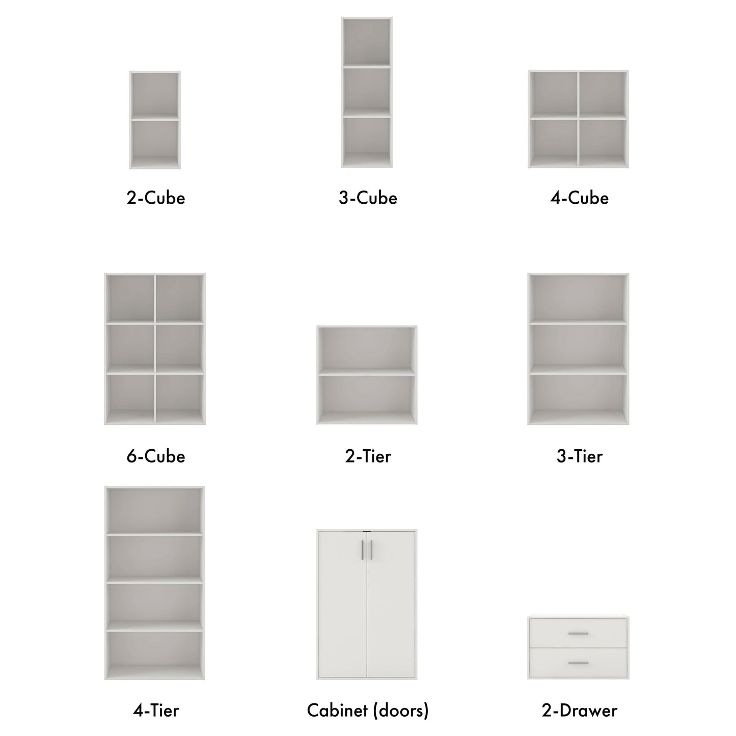 DH BASIC Organiseur de rangement empilable personnalisable en bois moderne - Étagères cubiques, armoire à tiroirs, bibliothèque avec portes par Denhour
