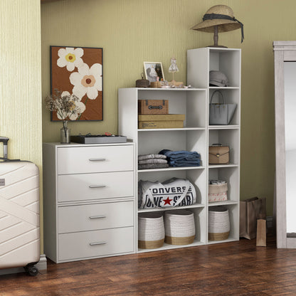 DH BASIC Organiseur de rangement empilable personnalisable en bois moderne - Étagères cubiques, armoire à tiroirs, bibliothèque avec portes par Denhour