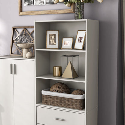 DH BASIC Organiseur de rangement empilable personnalisable en bois moderne - Étagères cubiques, armoire à tiroirs, bibliothèque avec portes par Denhour