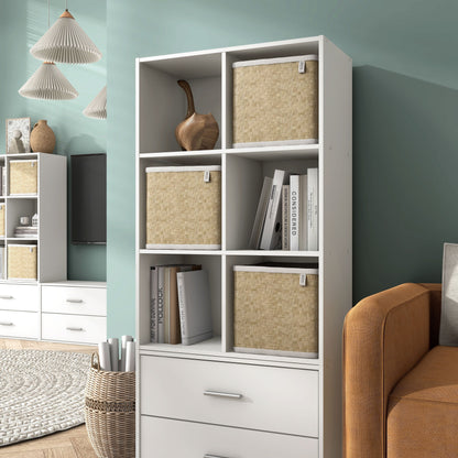 DH BASIC Organiseur de rangement empilable personnalisable en bois moderne - Étagères cubiques, armoire à tiroirs, bibliothèque avec portes par Denhour