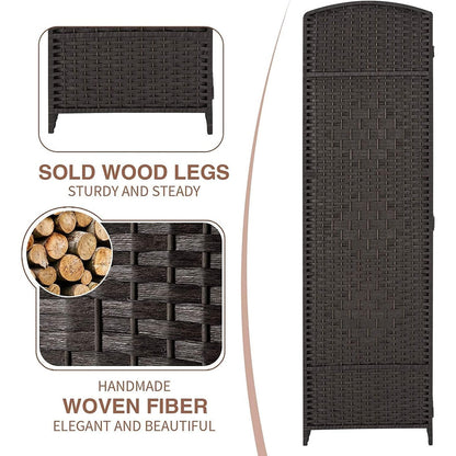 Paravent de séparation de pièce de 1,8 m de haut, écran de confidentialité autoportant en fibre tissée, écran pliant