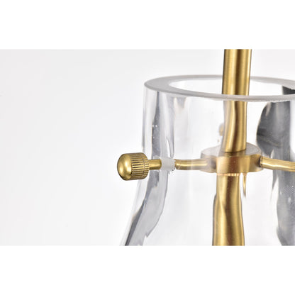 Suspension Daelan en verre transparent alvéolé à une lumière - 12 po