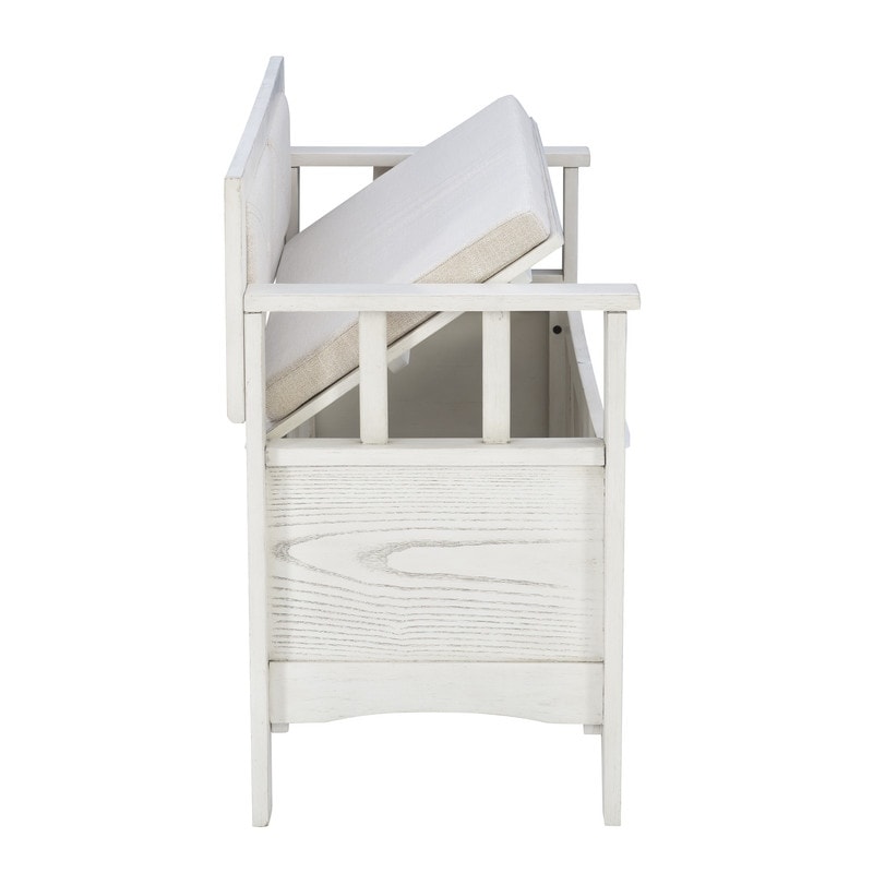 Banc d'entrée à plateau rabattable en bois de dahlia