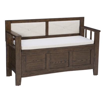 Banc d'entrée à plateau rabattable en bois de dahlia