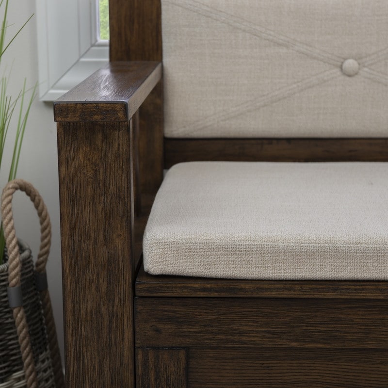 Banc d'entrée à plateau rabattable en bois de dahlia