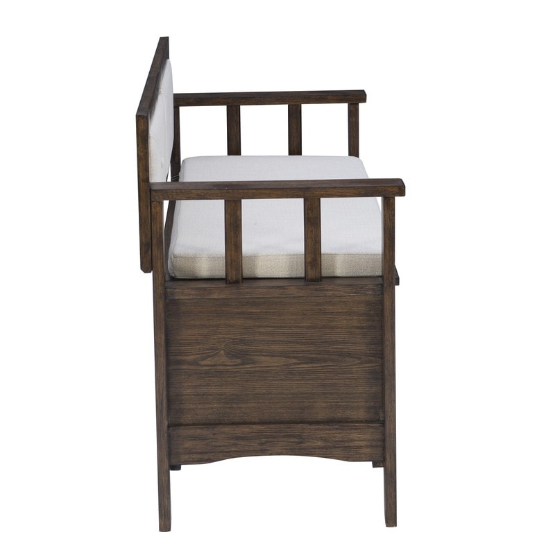 Banc d'entrée à plateau rabattable en bois de dahlia