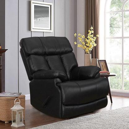 Fauteuil inclinable manuel extensible en cuir véritable marron avec repose-pieds Davin Top Grain Leather