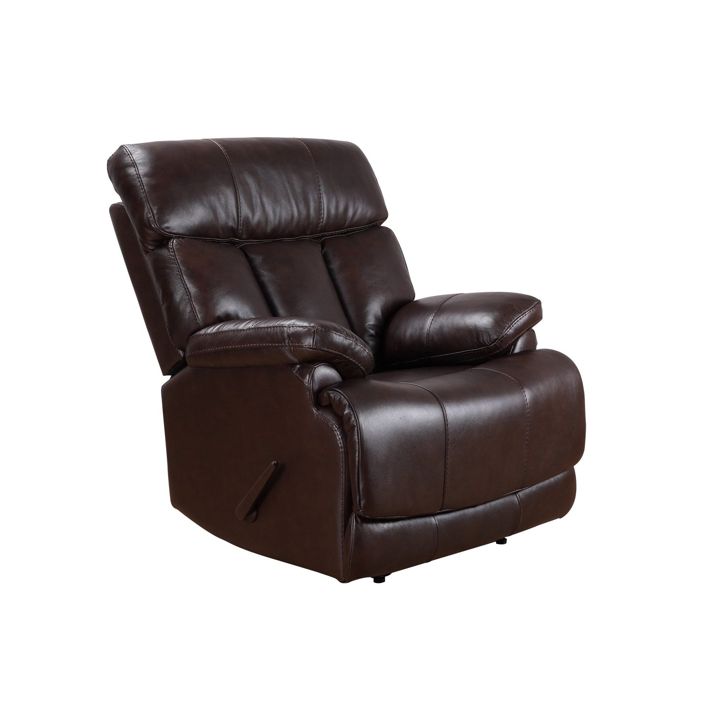 Fauteuil inclinable manuel extensible en cuir véritable marron avec repose-pieds Davin Top Grain Leather