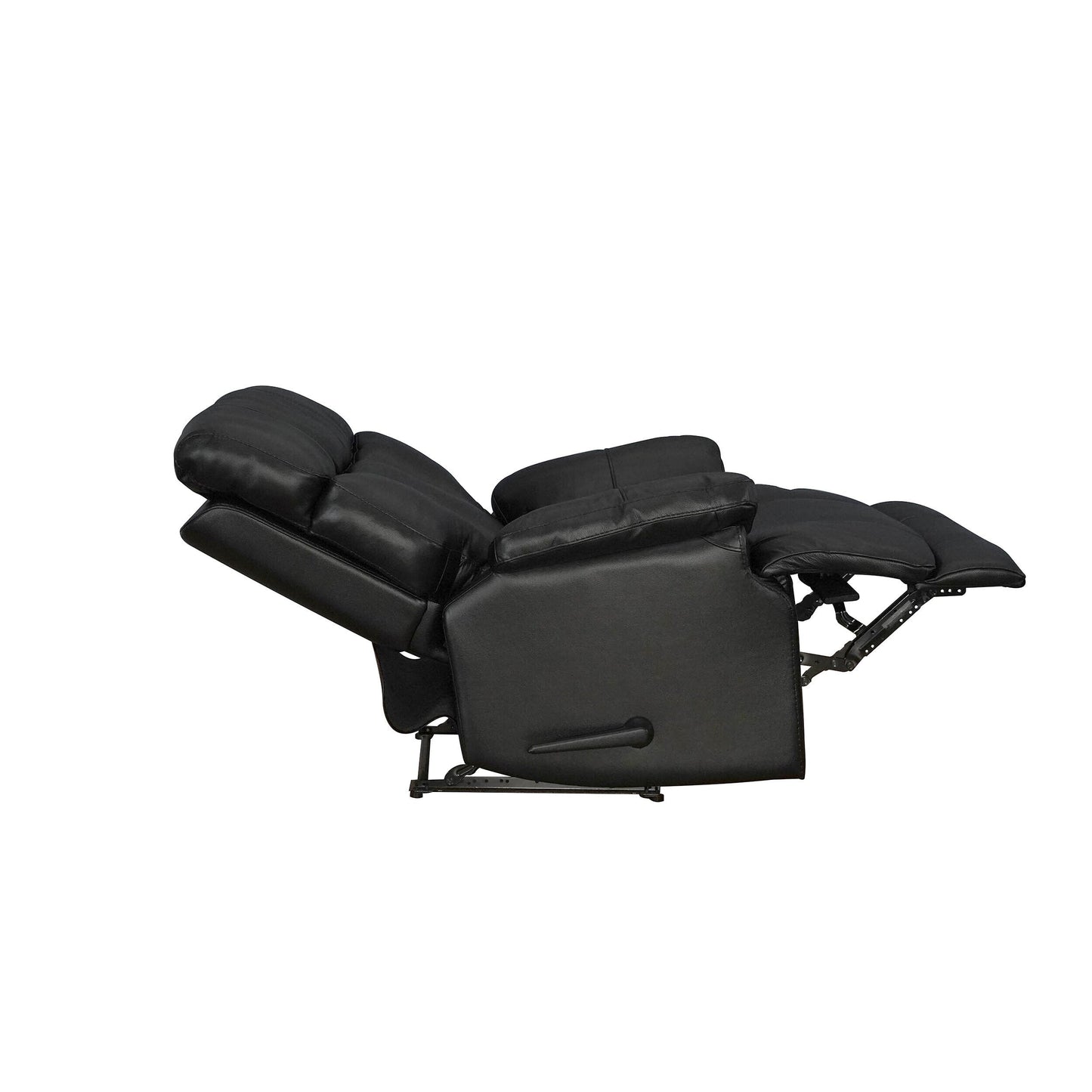 Fauteuil inclinable manuel extensible en cuir véritable marron avec repose-pieds Davin Top Grain Leather