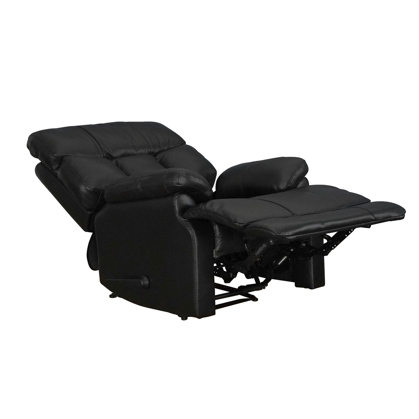 Fauteuil inclinable manuel extensible en cuir véritable marron avec repose-pieds Davin Top Grain Leather