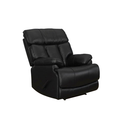 Fauteuil inclinable manuel extensible en cuir véritable marron avec repose-pieds Davin Top Grain Leather