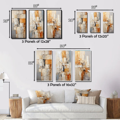 Designart Abstraction I Ensemble de 3 cadres muraux abstraits pour décoration intérieure
