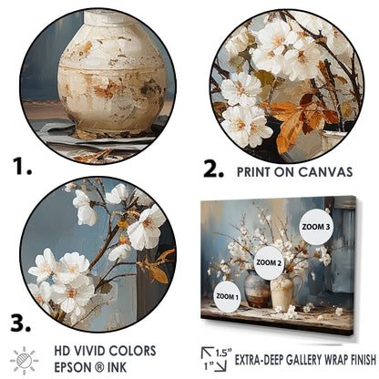 Designart Poterie et fleurs Nature morte I Arbre Toile murale