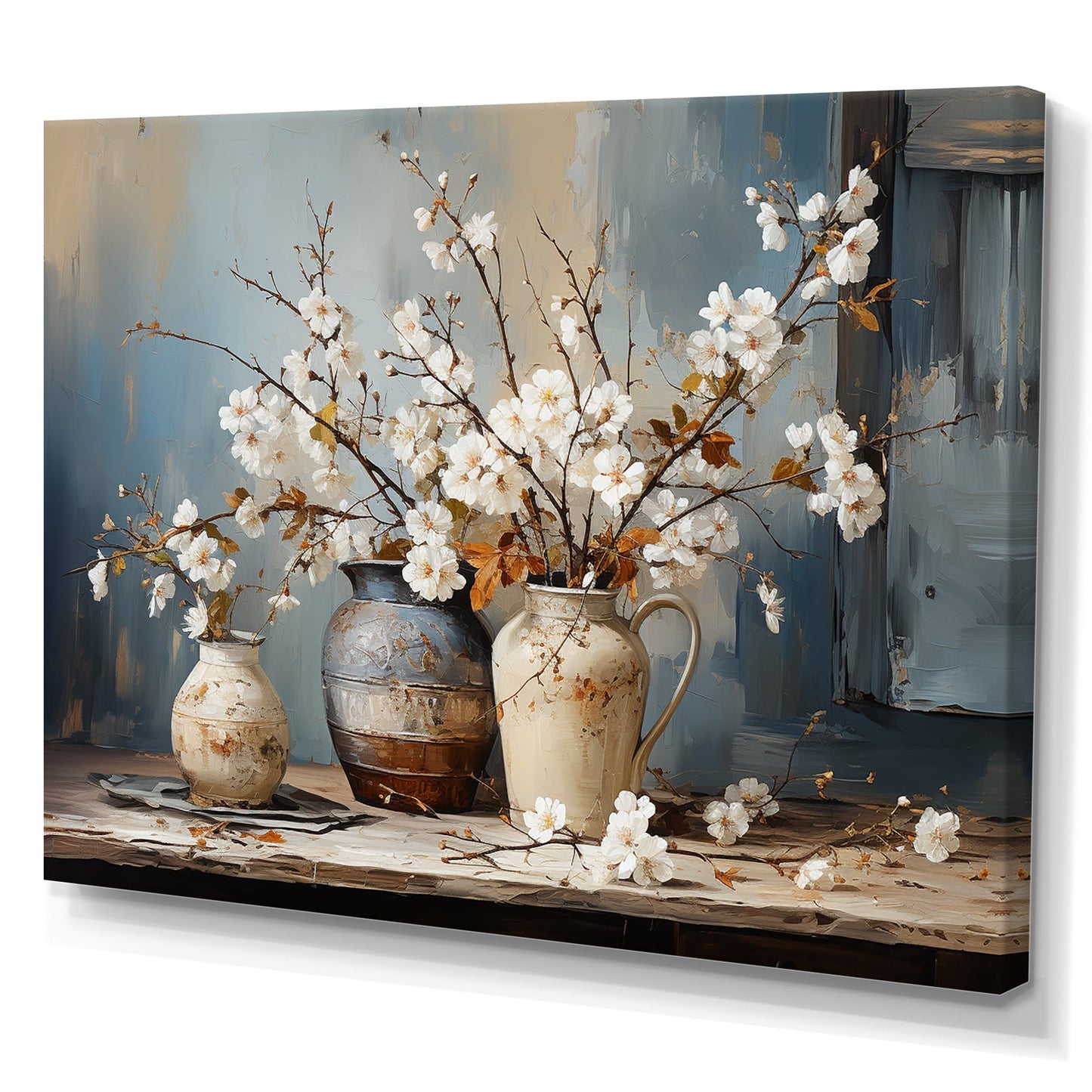 Designart Poterie et fleurs Nature morte I Arbre Toile murale