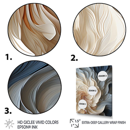 Décoration murale abstraite géométrique bleue en spirale de plumes blanches et bleues Designart II - Décoration murale encadrée moderne pour entrée