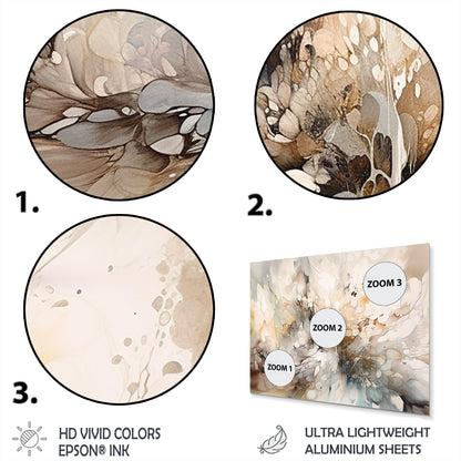 Designart - Profondeurs géométriques blanches et grises - Décoration murale géométrique moderne en métal